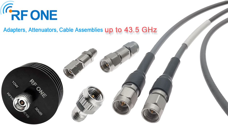 Adapters, Attenuators, Cable Assemblies up to 43.5 GHz