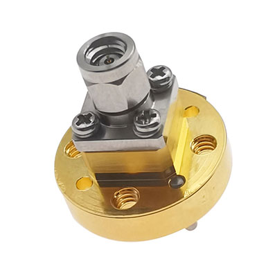 WR10 to 1.0mm Male Waveguide to Coax Adapter, 73.8-110 GHz, End Launch, UG387/U Flange